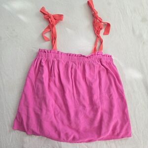 BTFL Life Pink Tank Top Orange Adjustable Straps XL Womens Flowy Summery